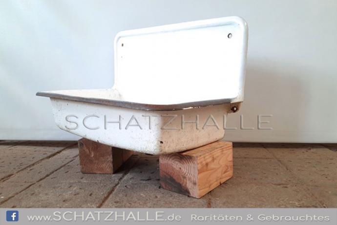 Industriewaschbecken weiß groß Werkstatt Vintage Original