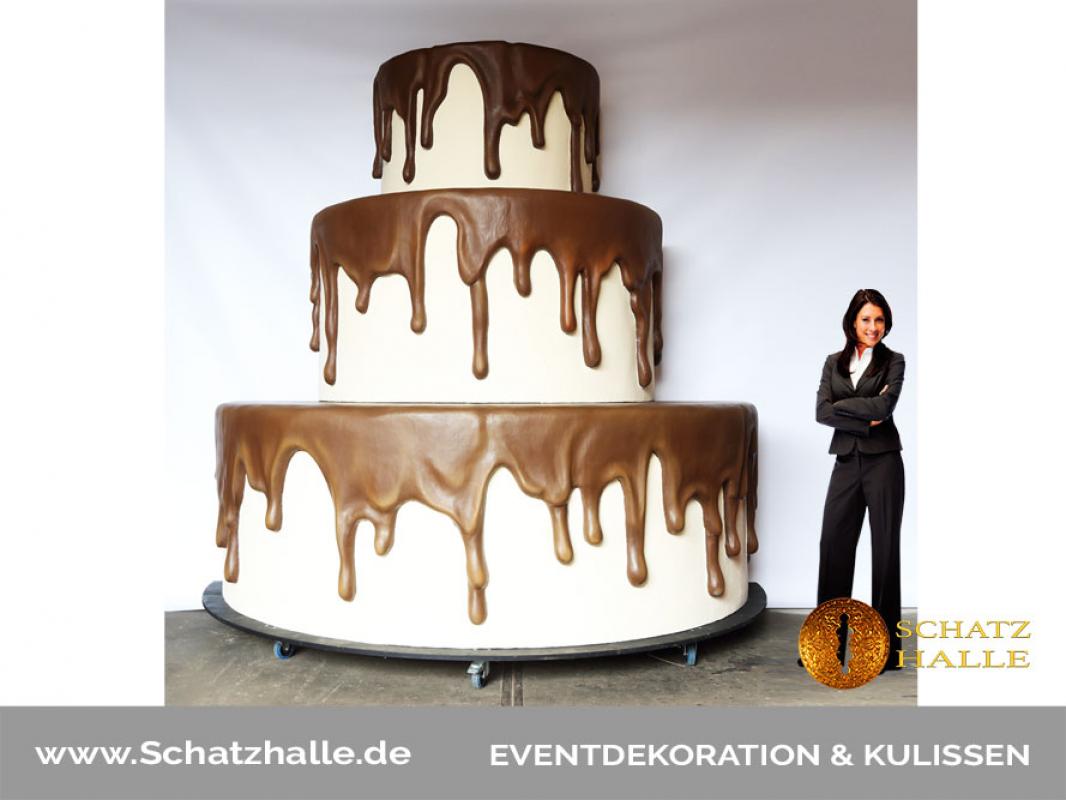 XXL-Dekoration TORTE - halbplastisch, drehbar/ rollbar - Geburtstagstorte, Riesentorte Jubiläum