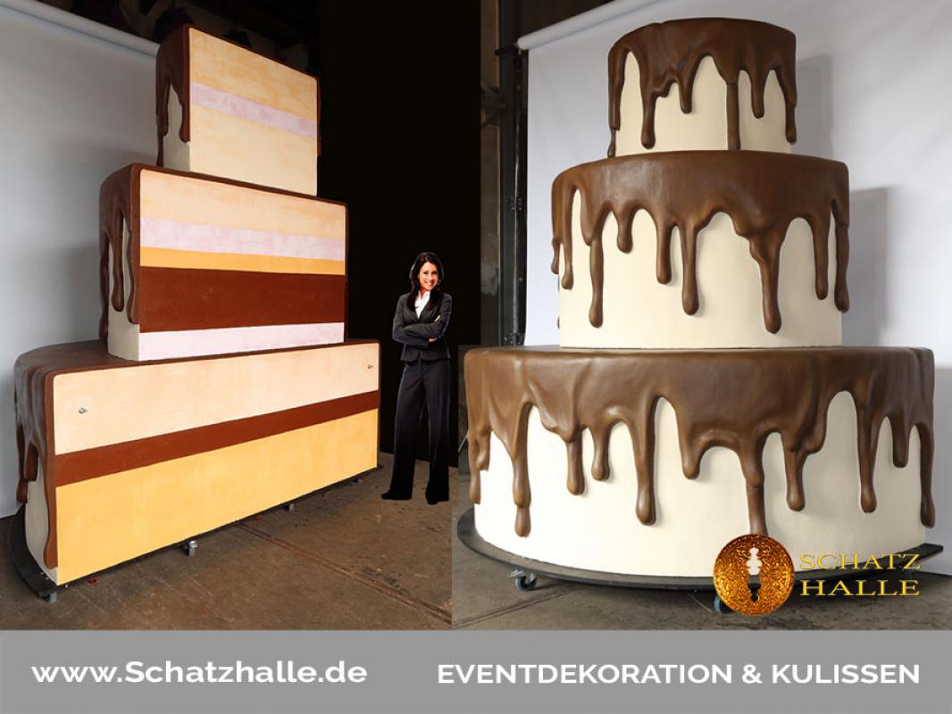XXL-Dekoration TORTE - halbplastisch, drehbar/ rollbar - Geburtstagstorte, Riesentorte Jubiläum