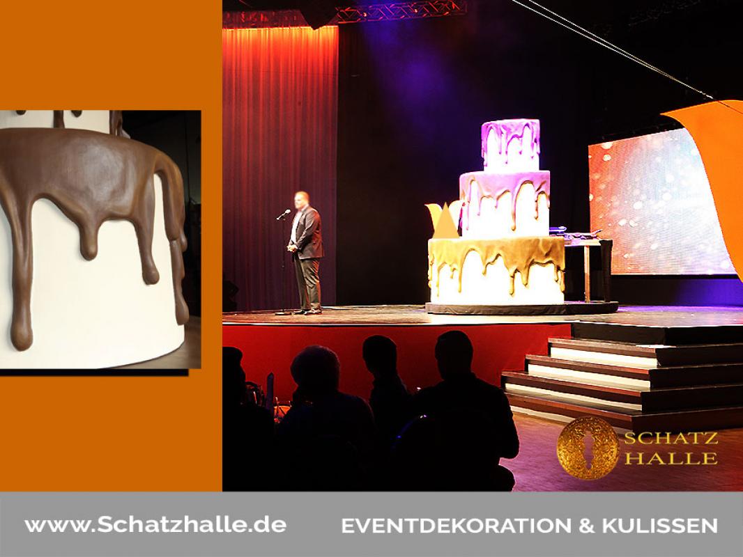 XXL-Dekoration TORTE - halbplastisch, drehbar/ rollbar - Geburtstagstorte, Riesentorte Jubiläum