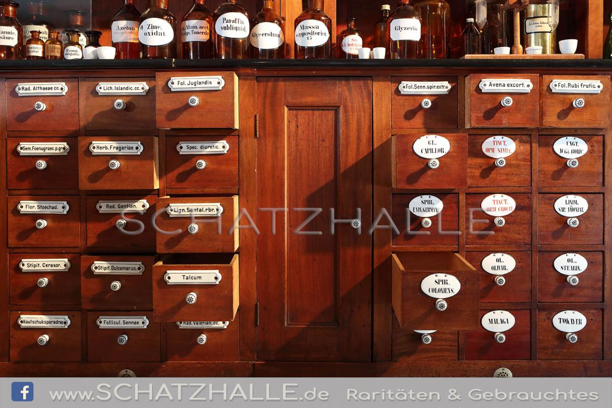 Original antike Ladeneinrichtung alte APOTHEKE Apothekerschrank