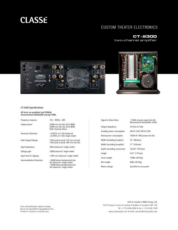 Endstufe Classé CT-2300